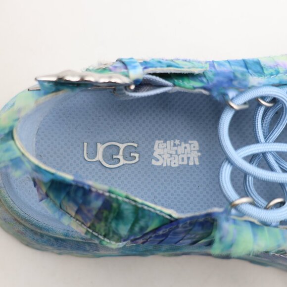 UGG X Collina Straga Goldenglow Platform Women's 8 Blue Floral Gladiator Sandals - Picture 11 of 12